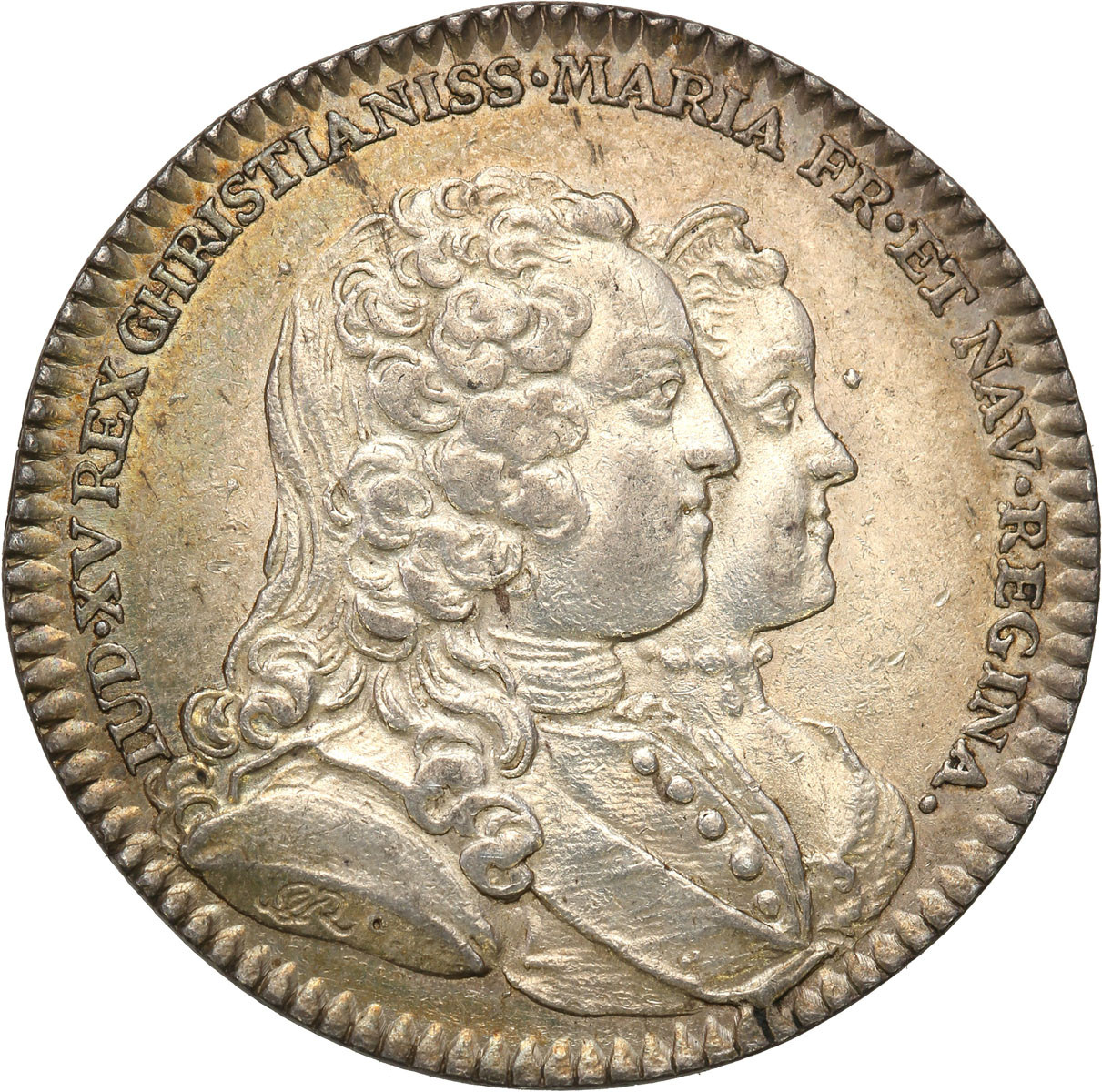 Polska, Francja. Maria Leszczyńska i Ludwik XV, królowa Francji. Medal 1733, srebro